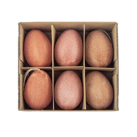 Ostereier Kunststoff in Rost-Optik 6 cm 