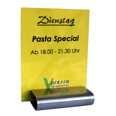 Tischkartenhalter "Klemme" aus Edelstahl 8x8cm 