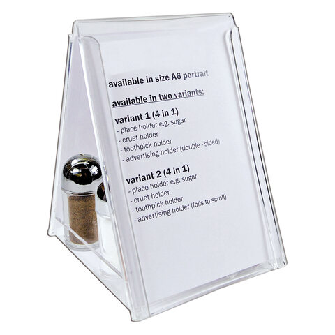 Tischaufsteller "4in1" aus Acrylglas A6 