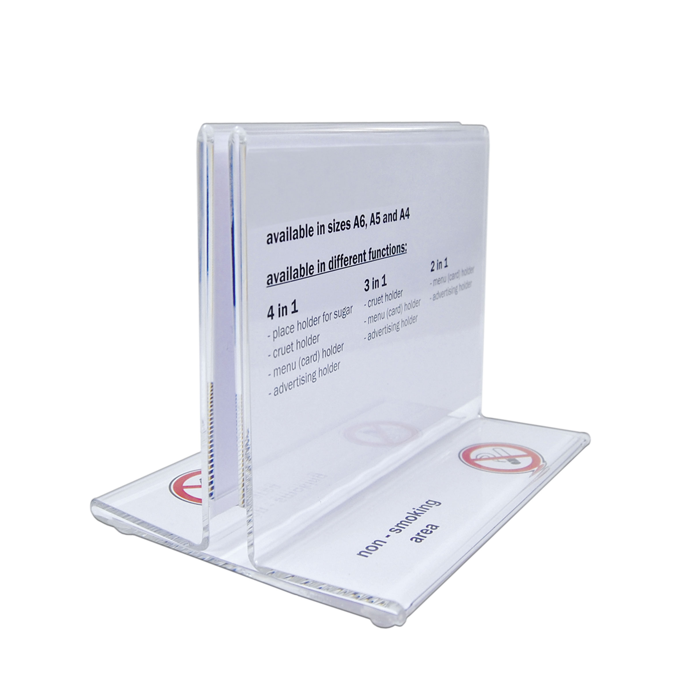 Tischaufsteller "2in1" aus Acrylglas A6 