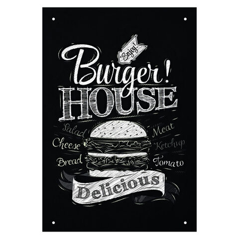 Wand-Kreidetafel ohne Rahmen schwarz 55x80cm 