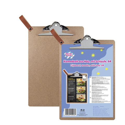 Klemmbrett aus Holz mit Schlaufe A4 