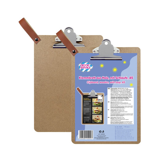 Klemmbrett aus Holz mit Schlaufe A5 