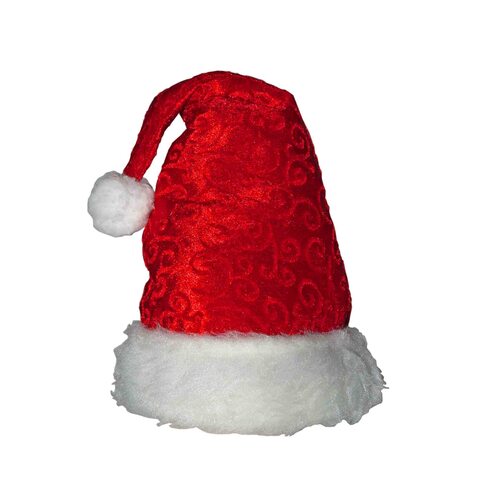 Weihnachtsmütze Exquisit aus Plüsch rot 44 cm 