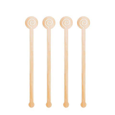 Rührstäbchen "Spirale" aus Bambus 15cm 