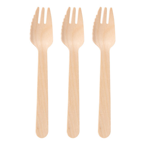 Kuchengabeln mit Zacken aus Holz 13.5cm 