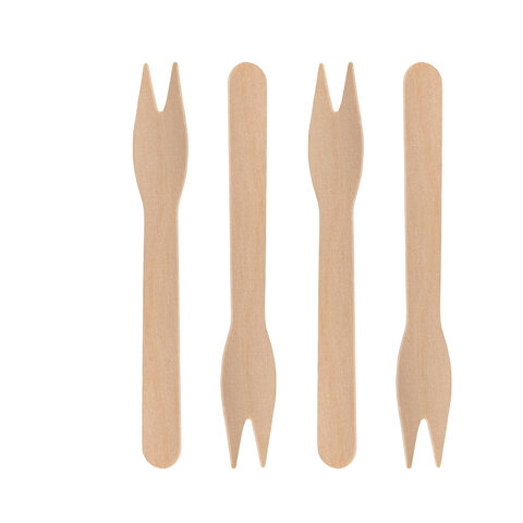 Snackgabeln aus Holz 12cm 