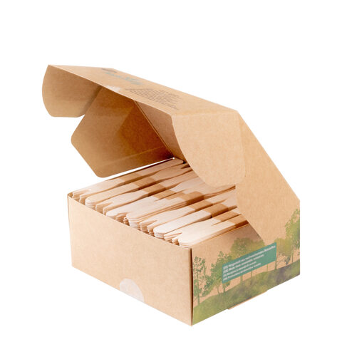 Snackgabeln aus Holz 12cm 