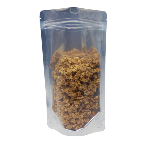 Standbodenbeutel Aluminium glänzend transparent 160x270x80mm 750ml 