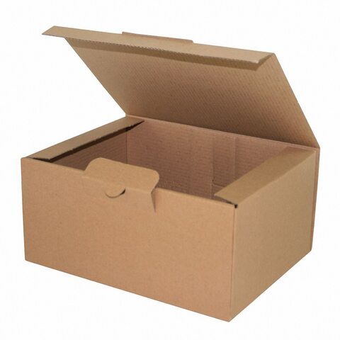1x Versandkarton 210x160x100mm schnelle Aufrichtung mit Steckverschluss braun