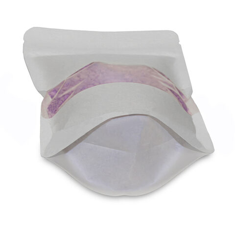 Standbodenbeutel Kraftpapier weiß mit Fenster 85x145x50mm 100ml 