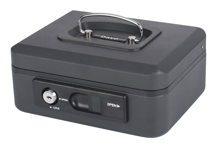 Deluxe Geldkassette mit praktischer Öffnungsfunktion 200mm schwarz/anthrazit