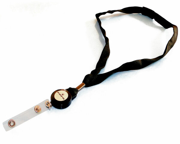 Ausweiskartenhalter Schlüsselband Textilband mit Jojo schwarz 35cm 