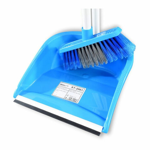 Kehrschaufel und Besen mit langem Griff 100 cm