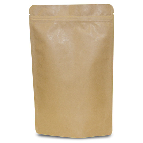 Standbodenbeutel Kraftpapier braun ALU-FREI 110x185x65mm 250ml 