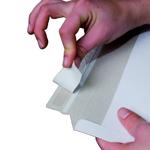 Vollpappe-Versandtasche 167x240mm stabile Vollpappe Selbstklebeverschluss A5 weiß