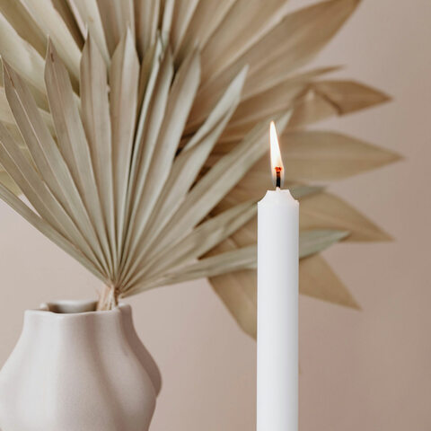 Tafelkerzen 200 mm 8 Stunden Brenndauer weiß 