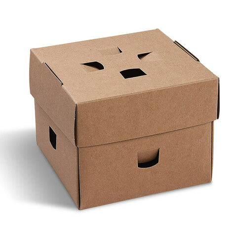 BIONATURE Burgerboxen kraft braun Fettbarriere Recycling 12x12x10cm 