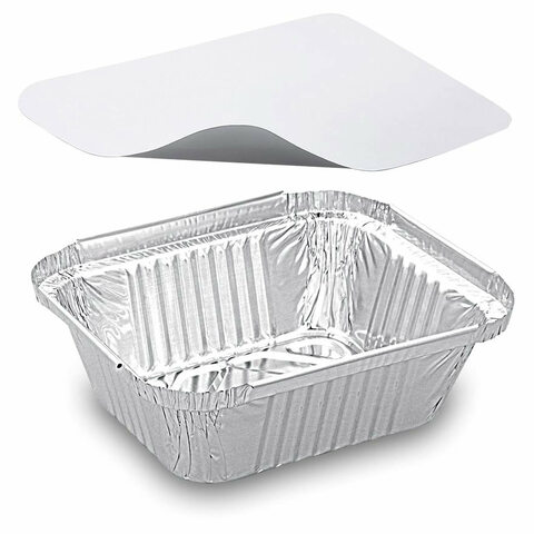 Alu-Servierschale Aluschale eckig 470ml inklusive Deckel 