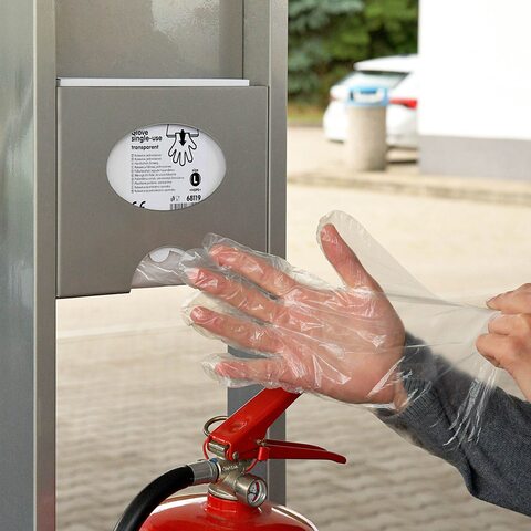 Einweghandschuhe aus HDPE im Spenderkarton Größe L 
