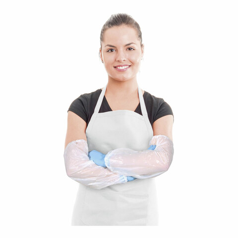 Ärmelschoner weiß PE ca. 20x40cm 