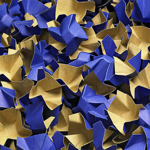 DECOFILL dekorative Papier-Verpackungschips Polsterchips blau 400 Liter