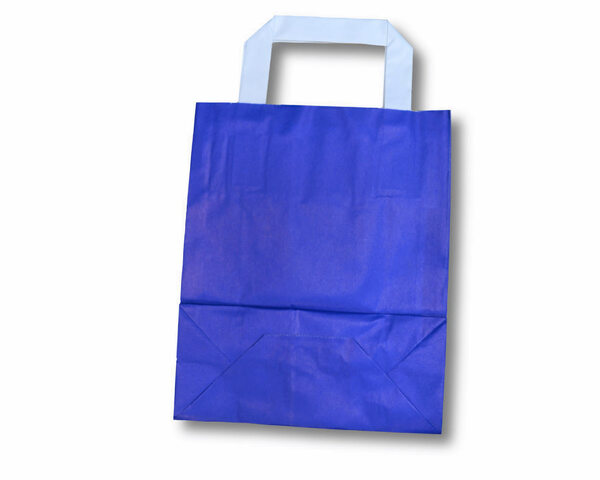 Papiertragetaschen aus Kraftpapier 220+100x280mm blau 