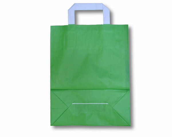 Papiertragetaschen aus Kraftpapier 180+80x220mm grün 