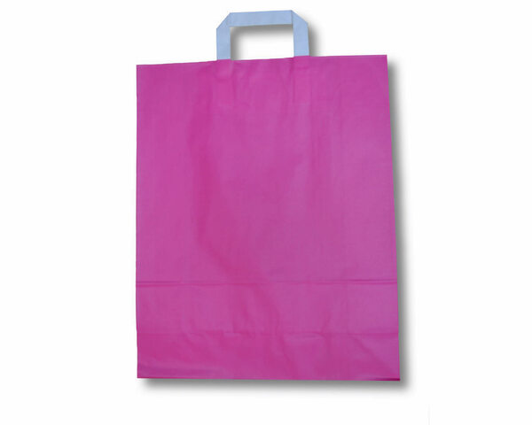 Papiertragetaschen aus Kraftpapier 320+120x400mm pink 