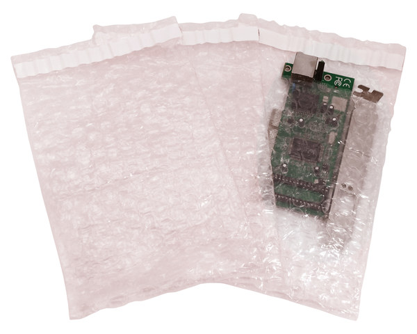 Adhäsionsverschlussbeutel aus Luftpolsterfolie antistatisch 160x240mm 